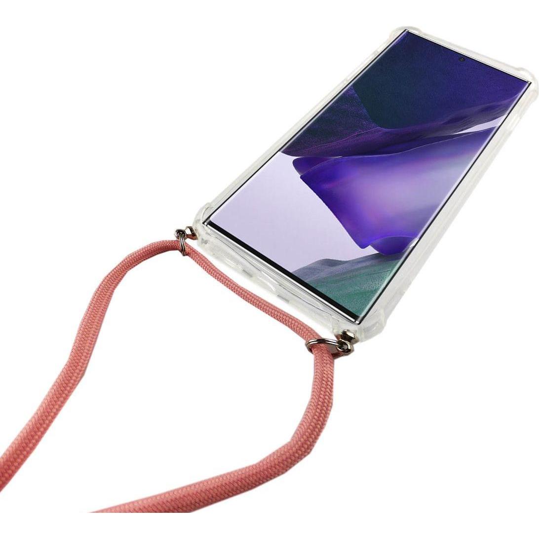 Thumbnail - König Design Handykette für Samsung Galaxy Note 20 Ultra Hülle mit Band zum umhängen Rosa Neu, Handykette, Transparent