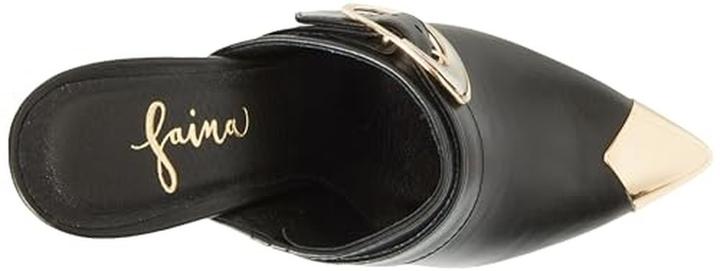 Produktbild Zitha Damen Pumps mit Stilettoabsatz, goldener Zehenkappe und Riemchen (36)