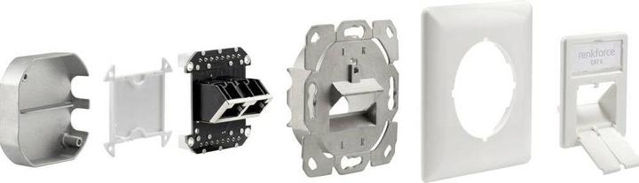 Actual product image Renkforce 2 port CAT 6 RAL9010 flush-mounted network socket