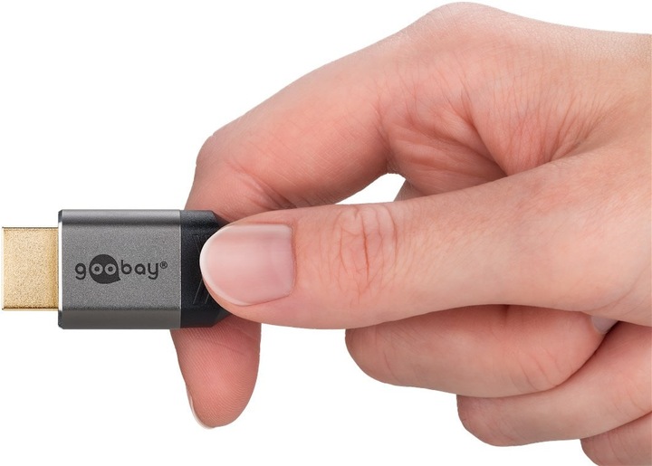 Actual product image Goobay Ultra High-Speed HDMI Cable, 5 m, Sharkskin Grey (5 m, HDMI)