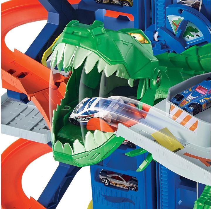 Productafbeelding Hot Wheels City Megacity Parkeergarage met T-Rex aanval