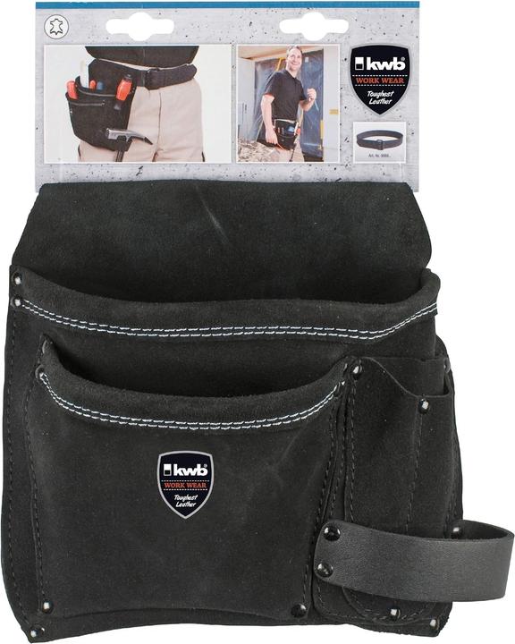 Produktbild kwb Eine grosse Nageltasche, 1 grosses Fach, 3 schmale Fächer, Hammerschlaufe