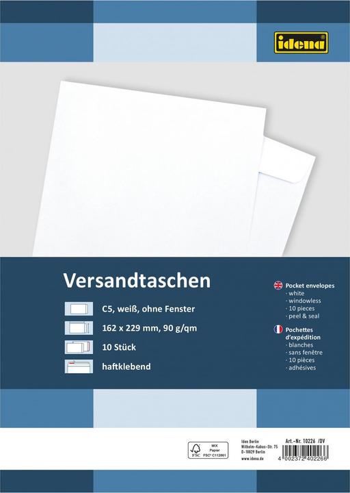 Produktbild Idena VT C5 weiss 90g 10er hk o.F. FSC-Mix (10 x)