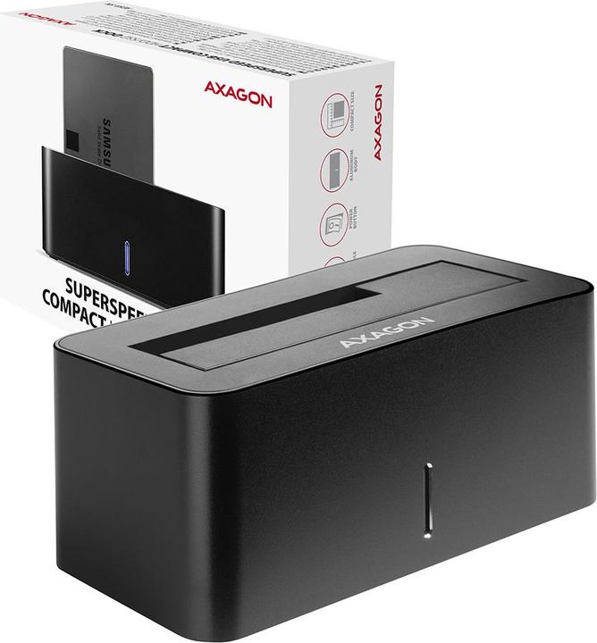 Actual product image Axagon ADSA-SN Storage Drive Docking Station USB 3.2 Gen 1 (3.1 Gen 1) Type-A Black (3.5", 2.5")