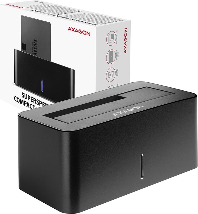 Produktbild Axagon ADSA-SN Speicherlaufwerk-Docking-Station USB 3.2 Gen 1 (3.1 Gen 1) Type-A Schwarz (3.5")