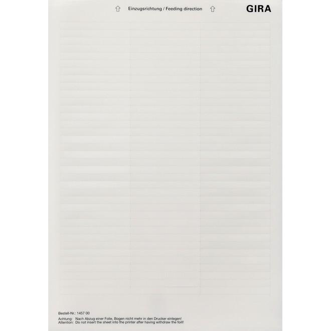 Gira, Zubehör Schalterprogramm, Beschriftungsbögen 62,8 x 6,8 mm Zubehör 145700