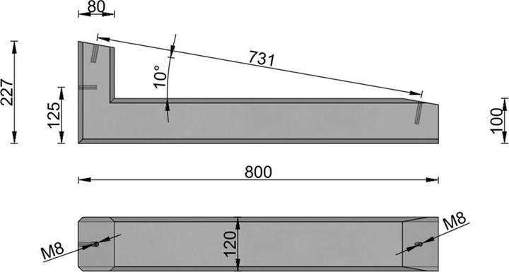 Actual product image Wattstone PV elevation flat roof for 2 solar modules 10° concrete base aluminium-laminated building (Solar system mounting material)