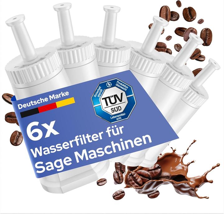 Milux 6 Stück Ersatzwasserfilter für Sage Barista Pro/Touch/Express/Oracle Kaffeevollautomaten (6 x)
