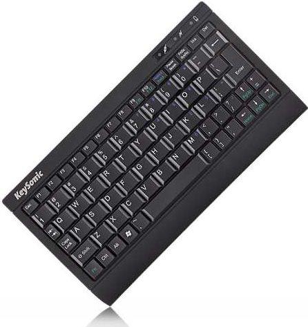 Actual product image KeySonic ACK-3400BT Mini Bluetooth Keyboard with SoftSkin and Dongle in black (US) (US, Wireless)