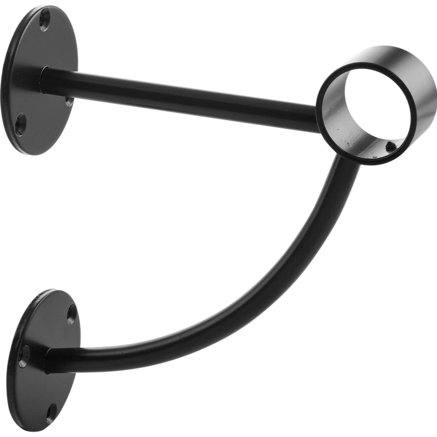 Pohl, Bar Zubehör, Bar-Reling Wandstütze mit Diagonalstrebe Wien für Rohr-ø 38 mm, Stahl schwarz