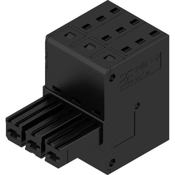 Weidmüller Buchsengehäuse-Kabel Polzahl Gesamt 3 Rastermass 7.62 mm, Cavo + Spina elettrica, Nero