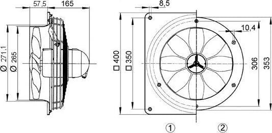 Actual product image Maico MAI DZQ25/2BE-EX-E Axial wall fan INenn 0.28A 400V