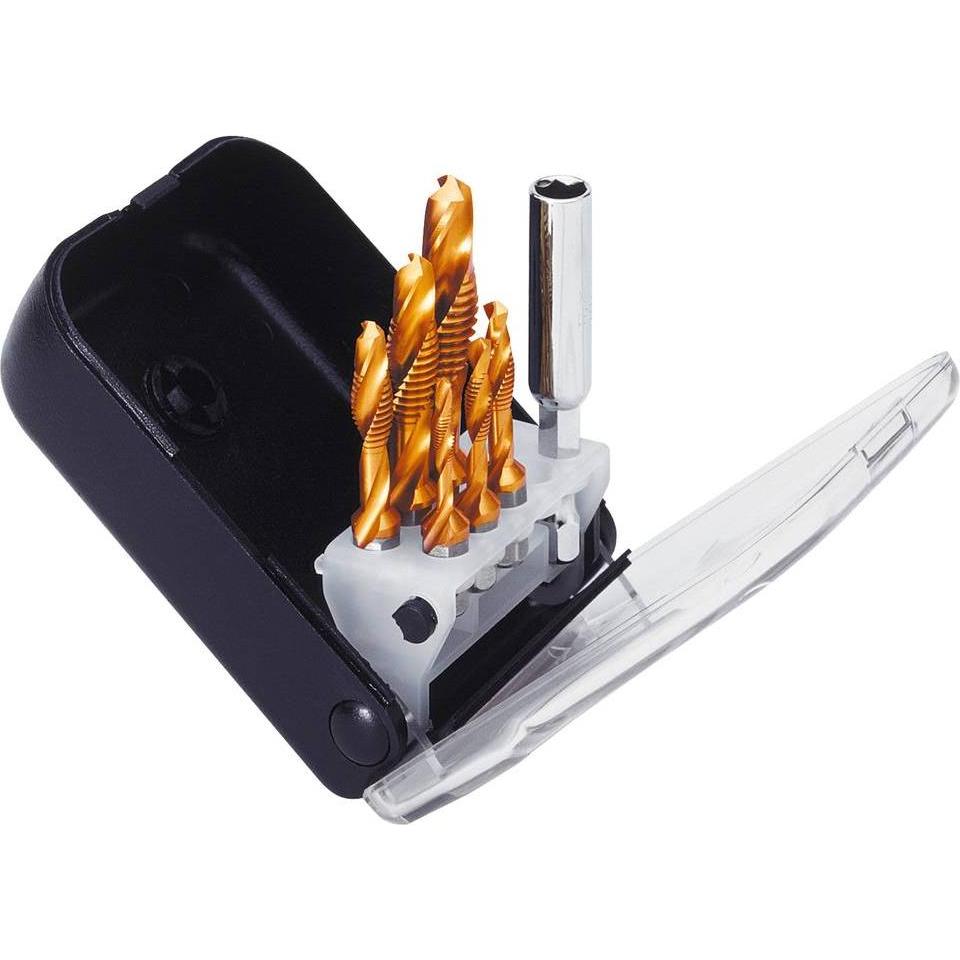 Exact, Maschi + Giramaschi, Set di rubinetti combinati 8 pezzi metrici taglio destro 50902 HSS 1 set (50902)