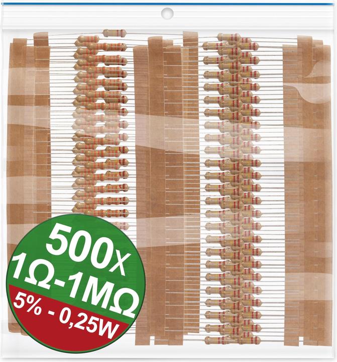 Actual product image Quadrios 22P059 Carbon film resistor assortment axial leaded 0.25 W 5 % 1 set