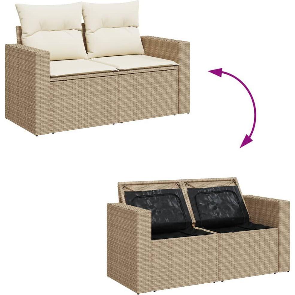 Thumbnail - VidaXL, Gartenlounge, 10-tlg. Garten-Lounge-Set mit Kissen