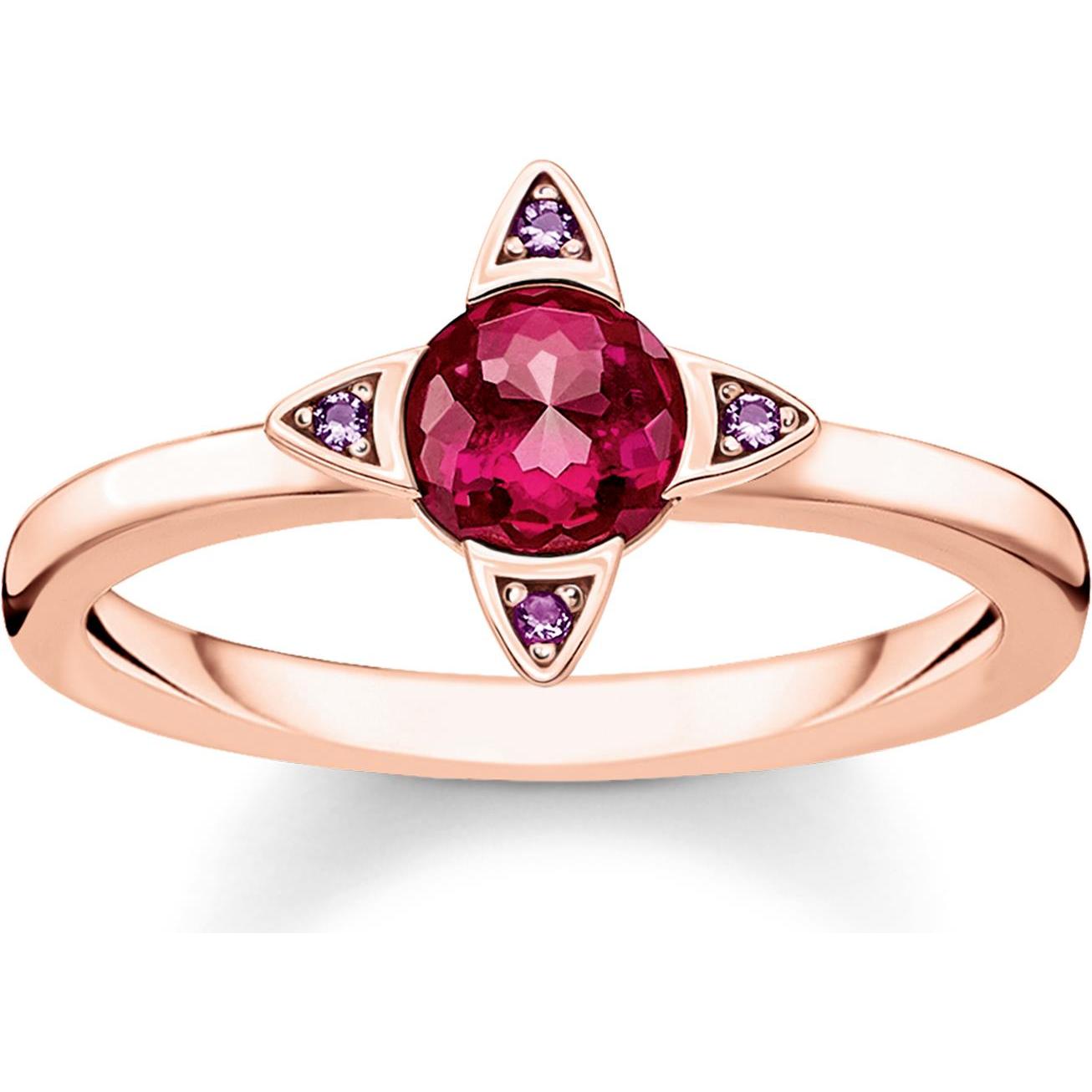 Thomas Sabo, Ring, Ring Farbige Steine rosé, (50, 925 Silber)