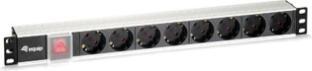 Actual product image equip Power strip 1HE8fach Schukon. Alu Sch (8 x, CEE 7/3, 1.80 m)