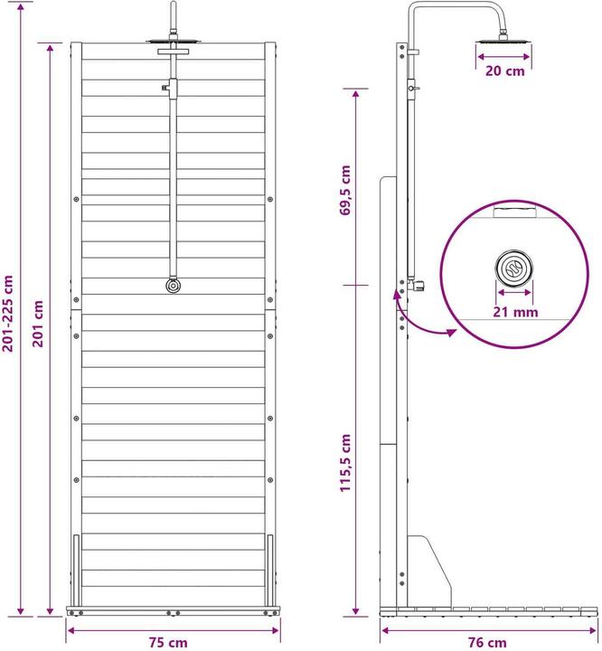Produktbild vidaXL Outdoor-Dusche