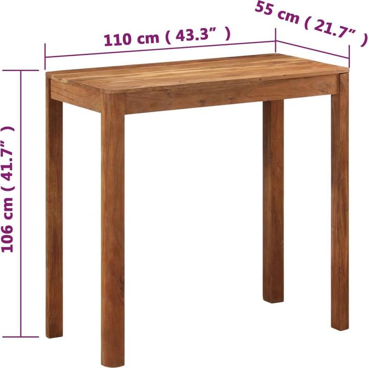 Produktbild vidaXL Bartisch (60 x 60 x 107 cm)