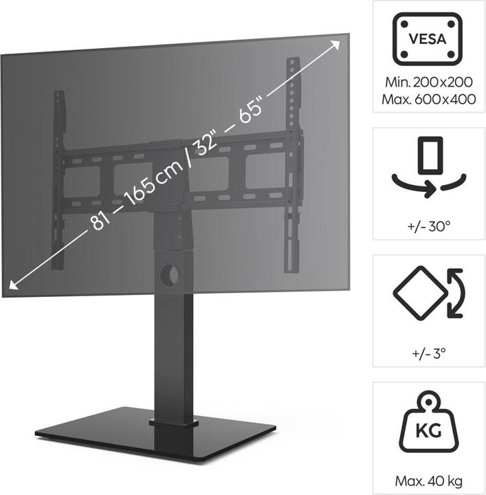 Immagine prodotto Hama TV-Standfuss (Universale, 65", 40 kg)