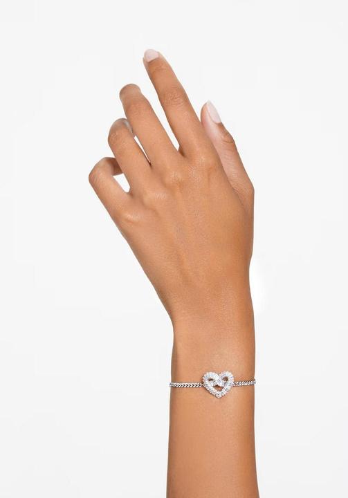 Actual product image Swarovski Matrix Bracelet Heart White (20 cm, Rhodium plated)
