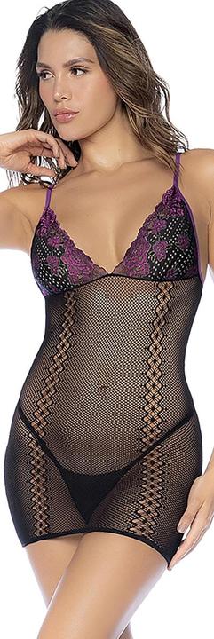 Mapale Whispered Lace Fishnet Chemise (One size)