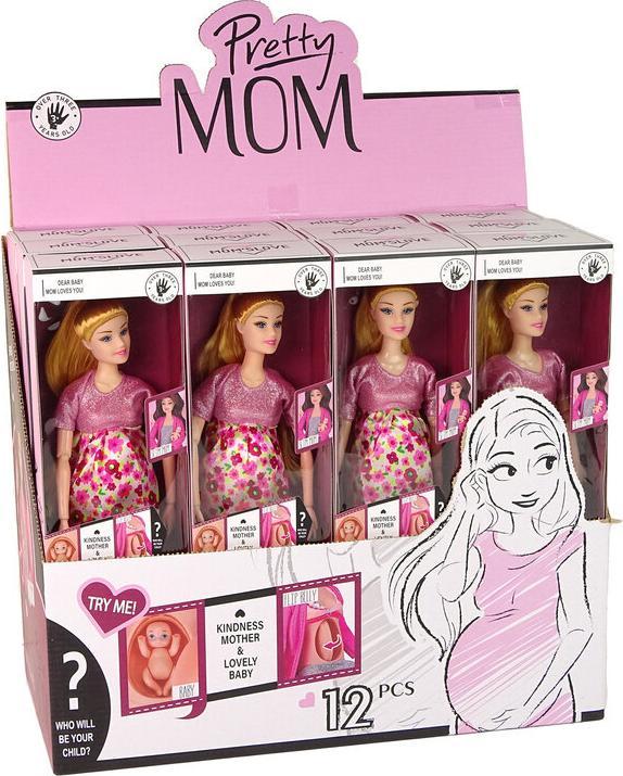 Triton Schwangere Puppe im rosa Blumenkleid