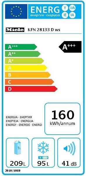 Energy Label Miele Kfn 28133 D (310 l)