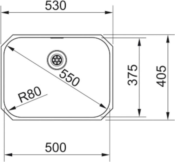Actual product image Franke Spüle Ariane ARX 110-50 CRNI (Undermount sink, 40.50 cm, 53 cm)