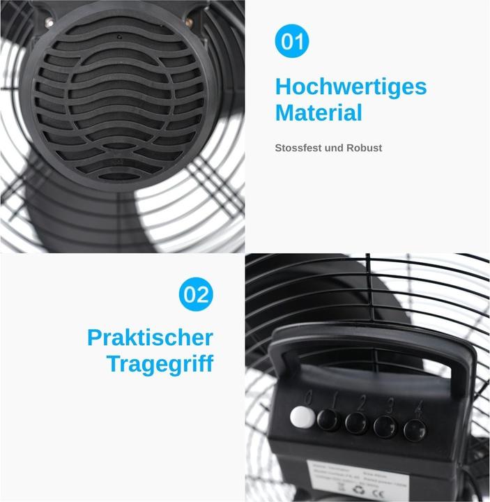 Actual product image Hermex Bodenventilator Standventilator Tischventilator Gebläse Ventilator (45 dB)