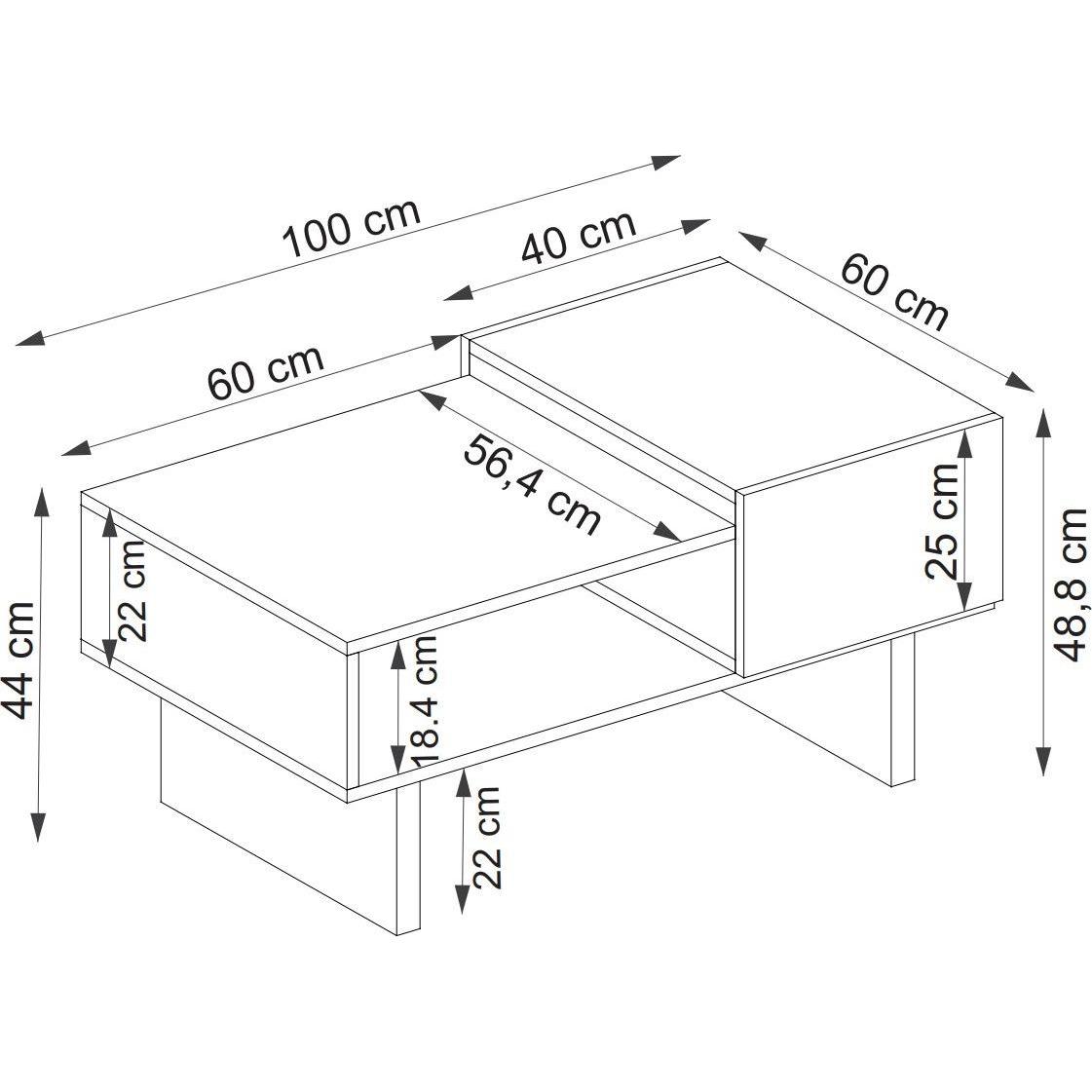Thumbnail - Kalune Design, Couchtisch + Beistelltisch, Frank (100 x 60 x 48.8 cm)