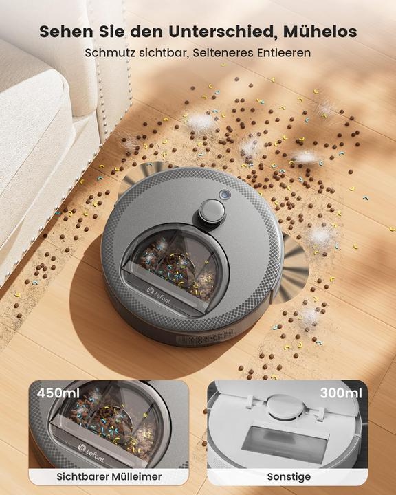 Produktbild Aspirapolvere Robot con Supporto per Straccio (5000 Pa, Wischtuch)