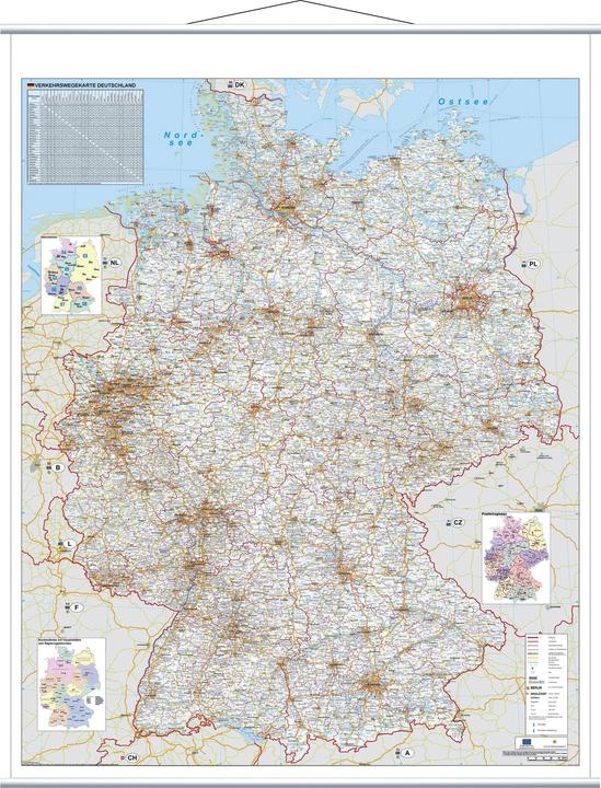 Franken Kartentafel Strassenkarte Deutschland laminiert