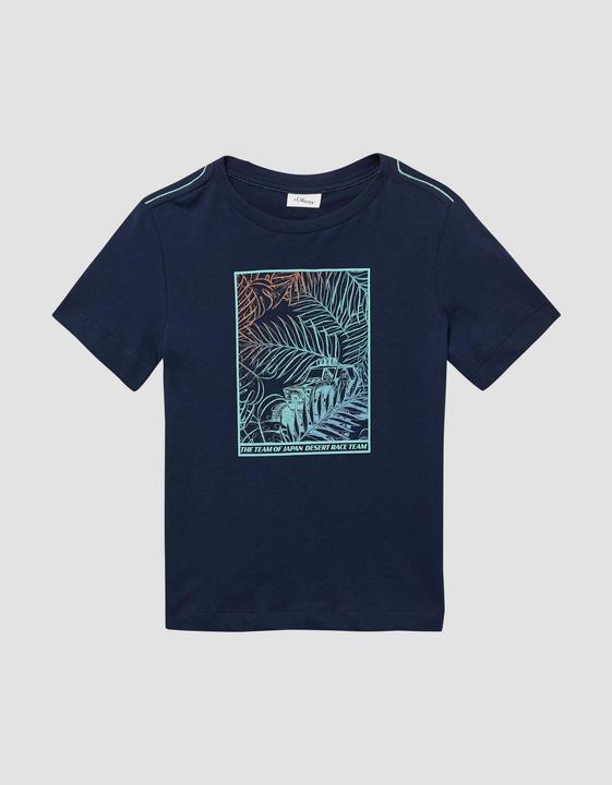 Produktbild S.Oliver T-Shirt Jersey-T-Shirt mit Kontrastnähten und Frontprint (128, 134)