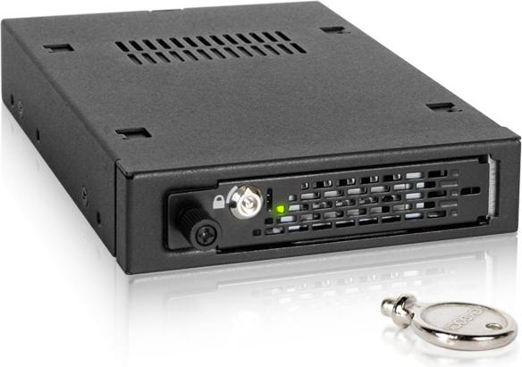 Actual product image Icy Dock MB491SKL-B 2.5in HDD Case for industrial systems SAS/SATA3 HDD/SSD dust cover key lock