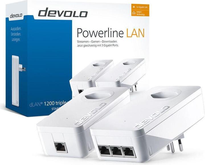 Actual product image Devolo dLAN 1200 triple+: Starter kit (1200 Mbit/s)