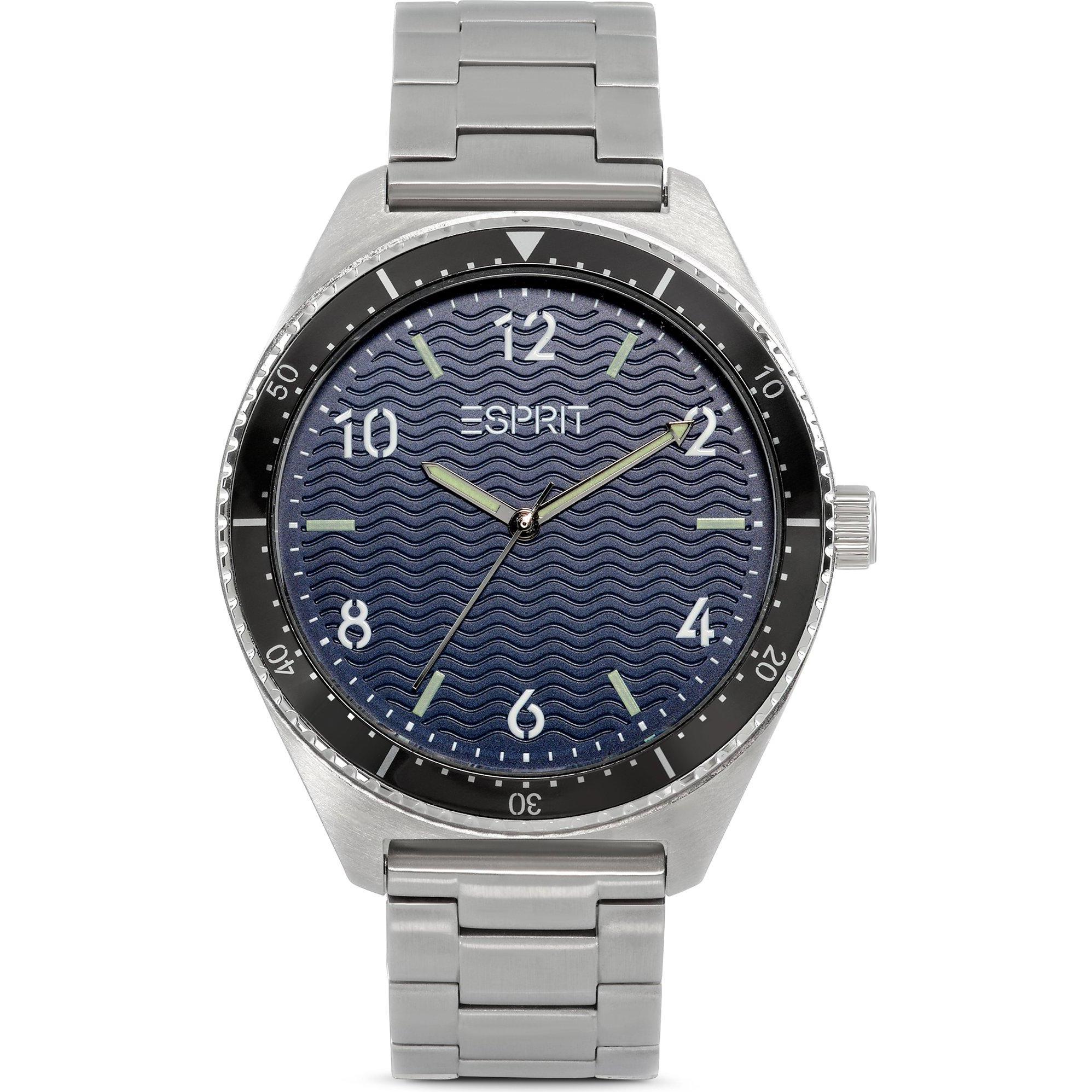 Esprit, Armbanduhr, Herrenuhr, Silber, (Analoguhr, 44 mm)