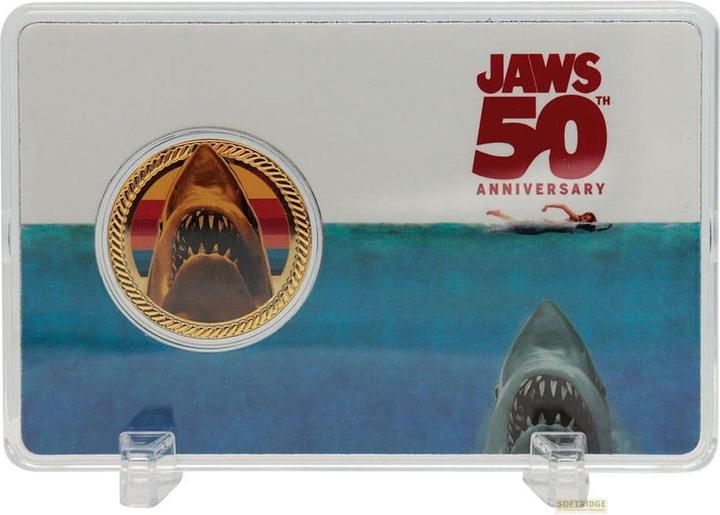 Fanattik Jaws Sammelmünze 50th Anniversary 24k Gold Plated Limited Edition