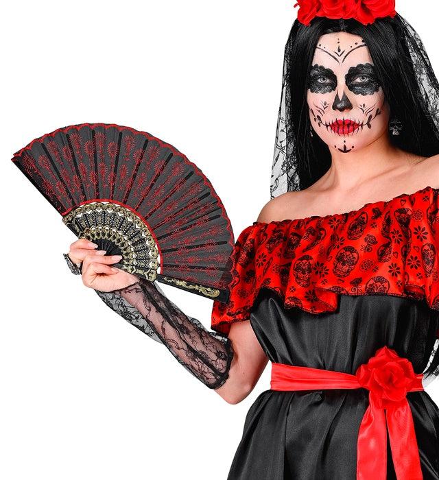 Image du produit Widmann Éventail rouge avec dentelle