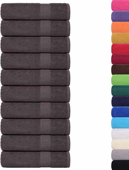 Actual product image vidaXL Shower towels 10 pcs. Anthracite 70x140 cm 360 g/m² 100% cotton (70 x 140 cm)