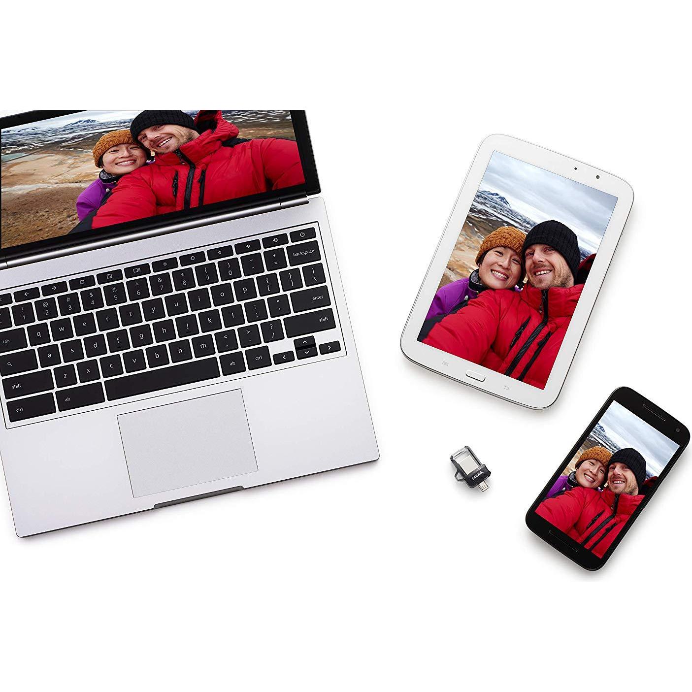 Thumbnail - SanDisk Ultra Dual Drive M3.0 (256 GB, USB-A, Micro USB), USB Stick, Schwarz, Silber, Transparent