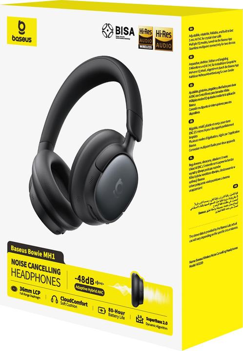 Produktbild Baseus Bowie MH1 Wirel ANC Headphones Bl (ANC, 80 h, Kabellos)