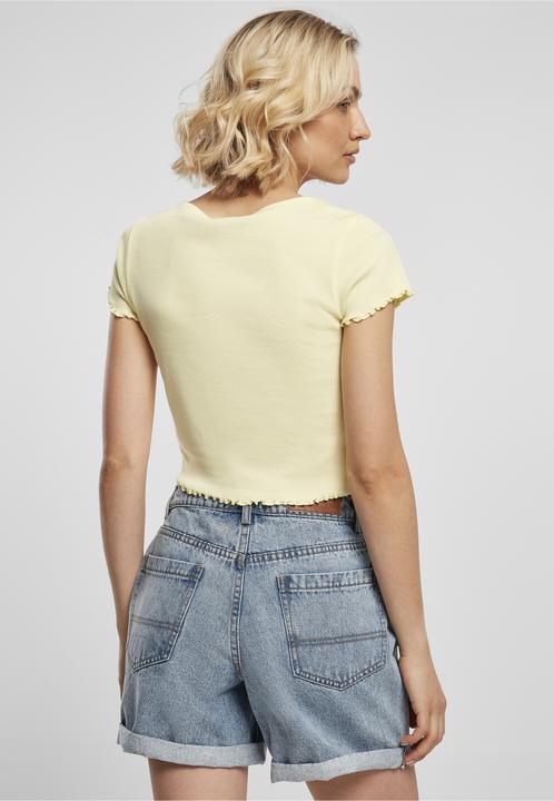 Produktbild Urban Classics Ladies Cropped Button Up Rib Tee (XXL)