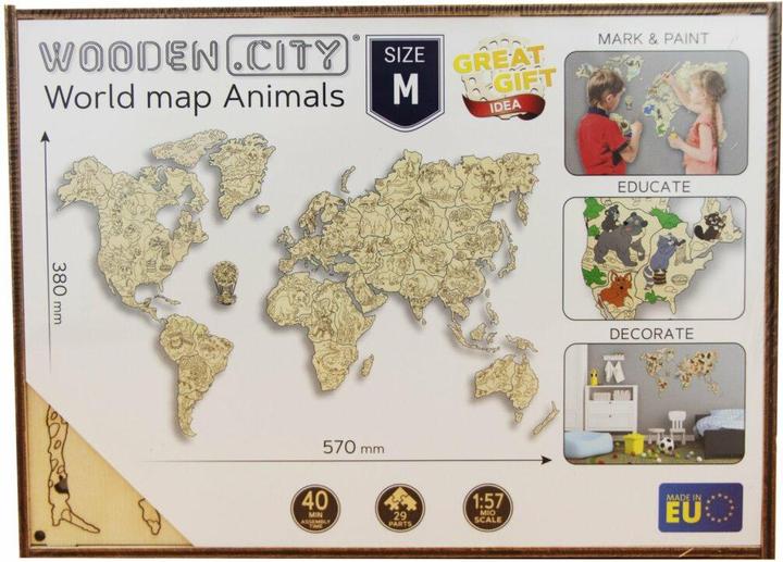 Immagine prodotto WoodenCity Mappa del mondo degli animali (29 pezzi)