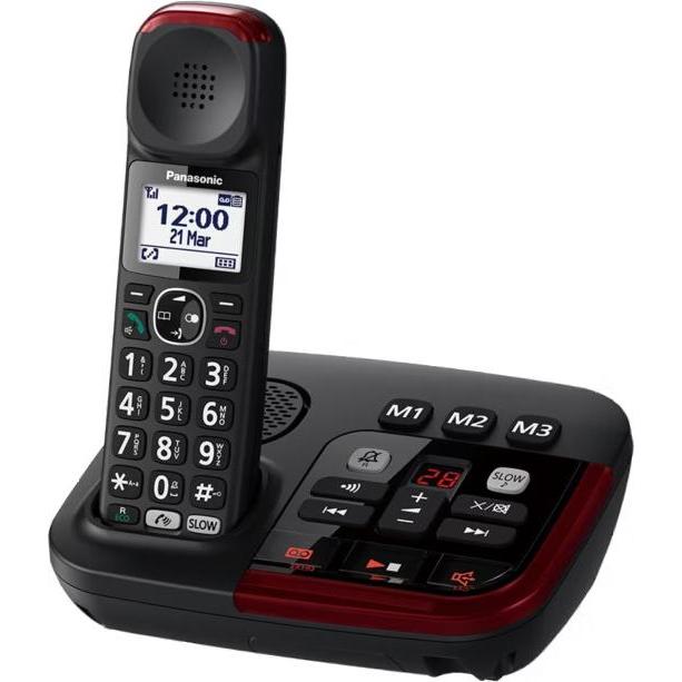 Panasonic KX-TGM420 Digitales Schnurlostelefon mit Anrufbeantworter, Telefon, Schwarz