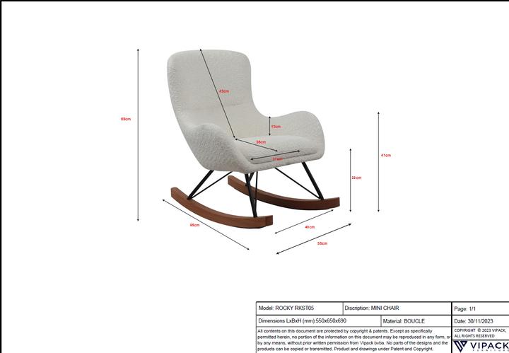 Actual product image Vipack Rocky children's rocking chair (Child armchair)