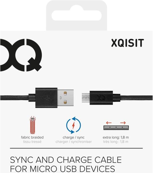 Produktbild Xqisit microUSB (1.80 m, USB 2.0)