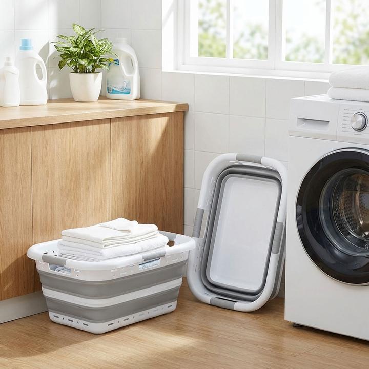 Actual product image Ideoon Set of 2 foldable laundry baskets (41 l)