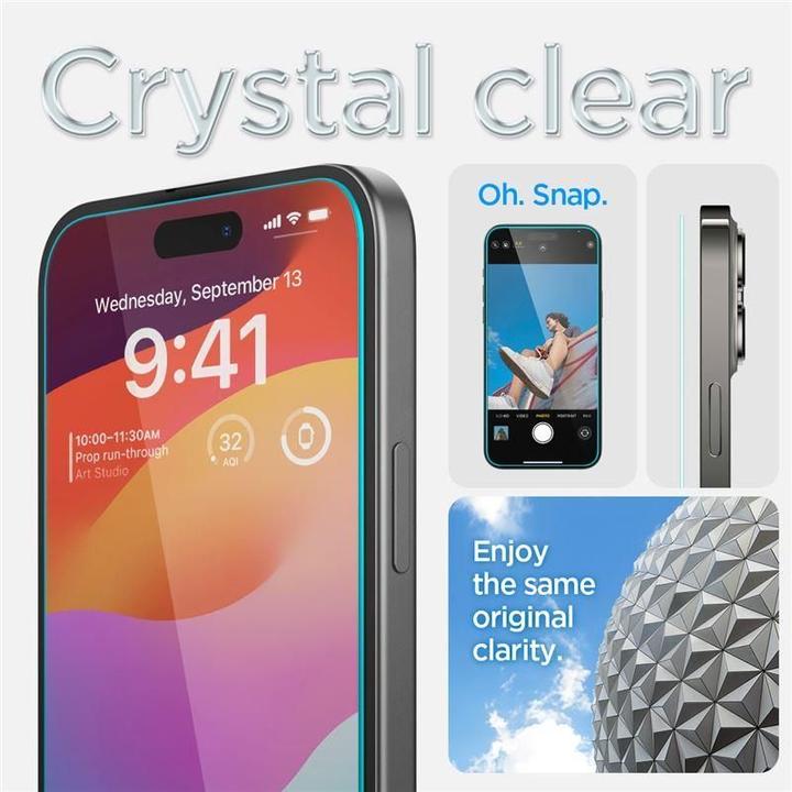 Actual product image Spigen Glas.TR EZ Fit (2 Piece, Apple iPhone 15)