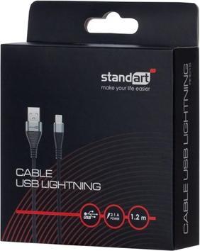Actual product image Standart CABLE GT-RH015 USB LIGHTNING 1.2M GREY (1.20 m)